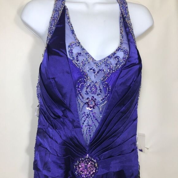 COLORS DRESS purple Embellished Cocktail Homecoming Prom Dress Size 8 - Picture 4 of 15